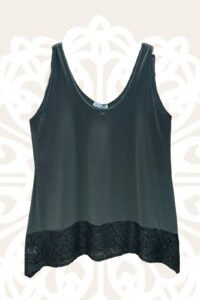 Magna Spitzentop zipfelig in oliv 40-58