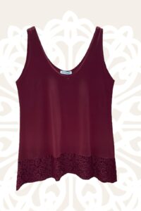 Magna Spitzentop zipfelig in weinrot 40-58